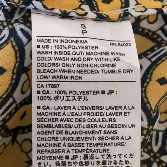 Banana Republic Patterned Sleeveless Top Vneck Pocket Blouse Buttoned Tank - Picture 10 of 10